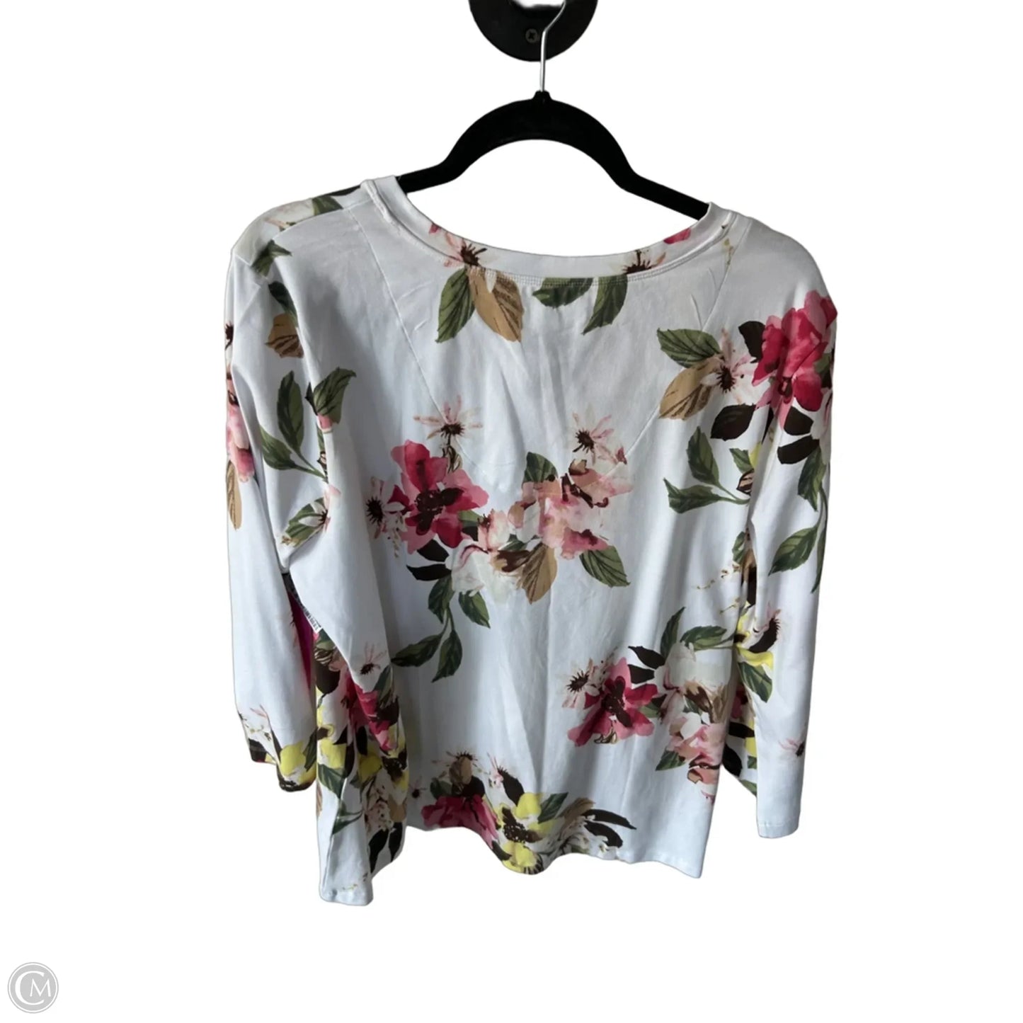 Top 3/4 Sleeve By Chicos In Brown, Size: Xl
