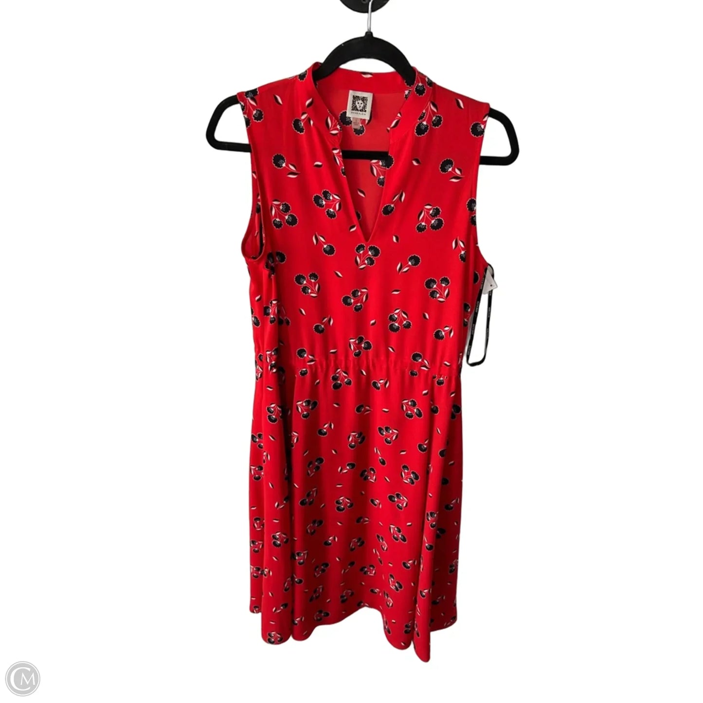 Dress Casual Midi By Anne Klein In Black & Red, Size: S