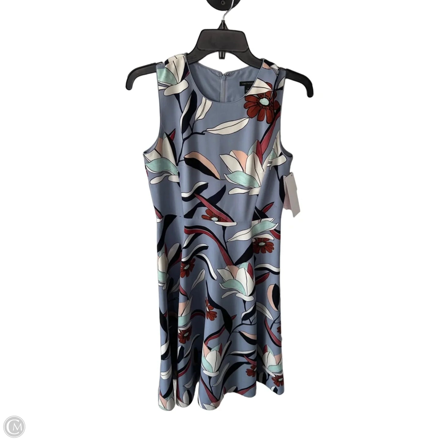 Dress Casual Midi By Ann Taylor In Blue, Size: S