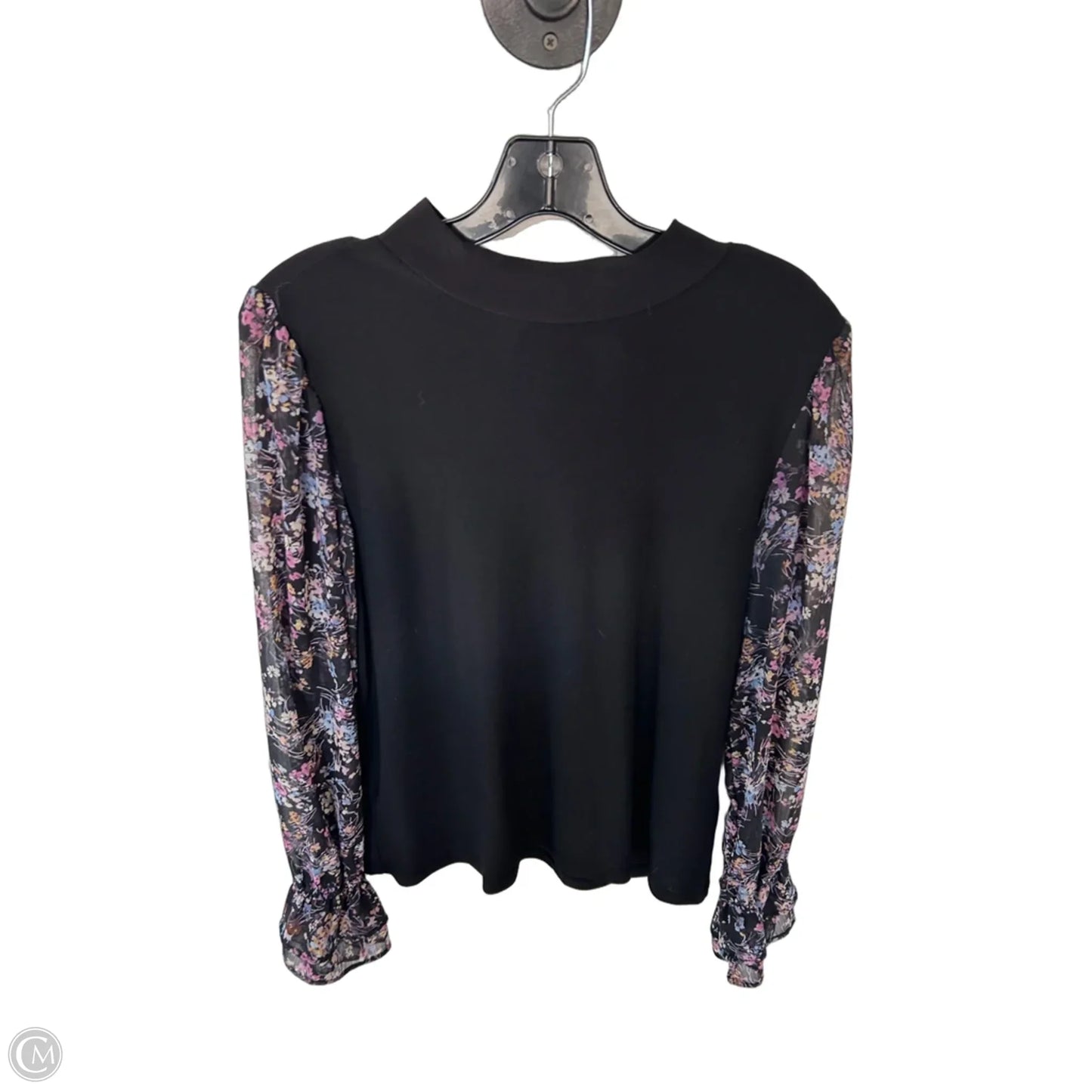 Top Long Sleeve By Cece In Black & Blue, Size: S
