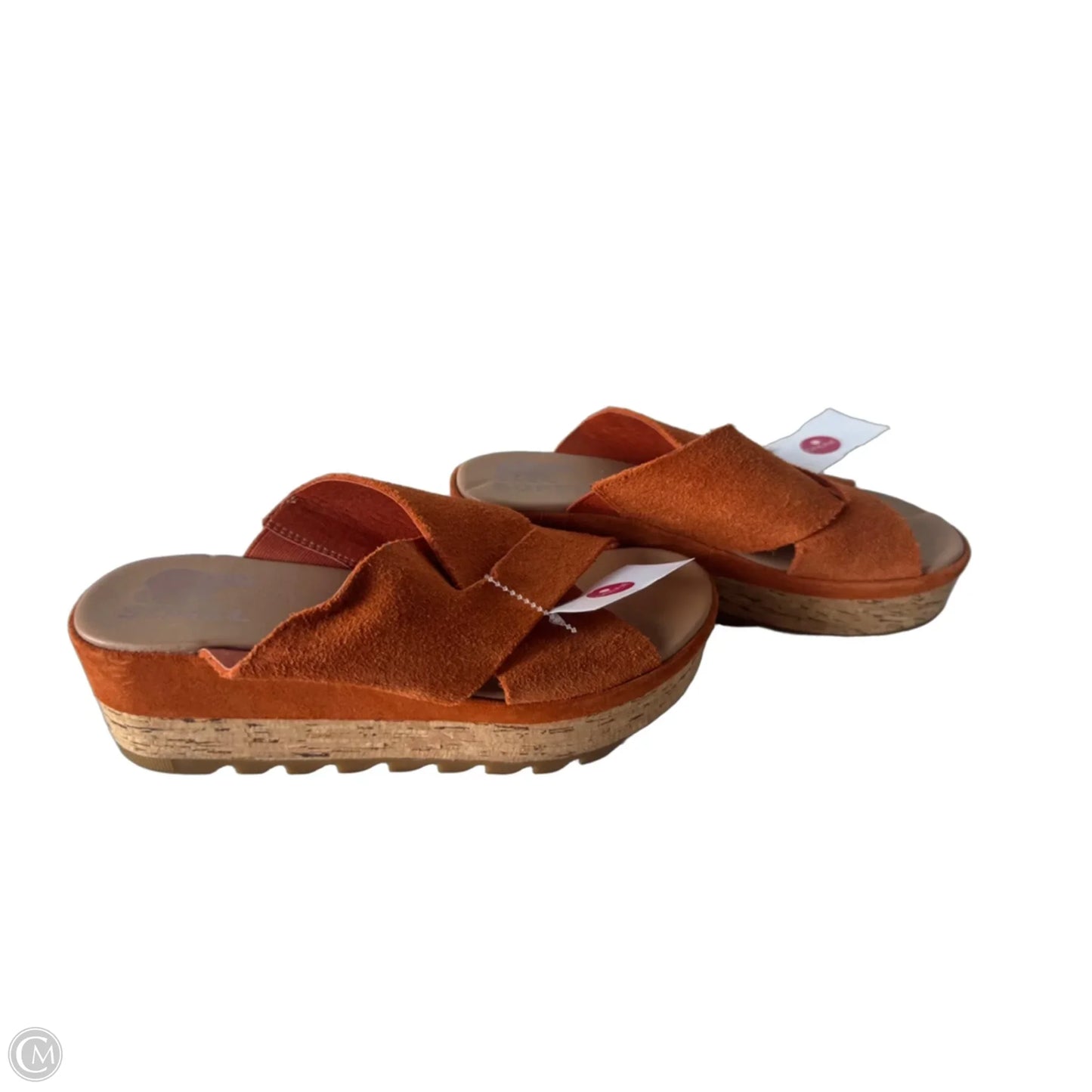 Sandals Heels Wedge By Sorel In Orange & Tan, Size: 6