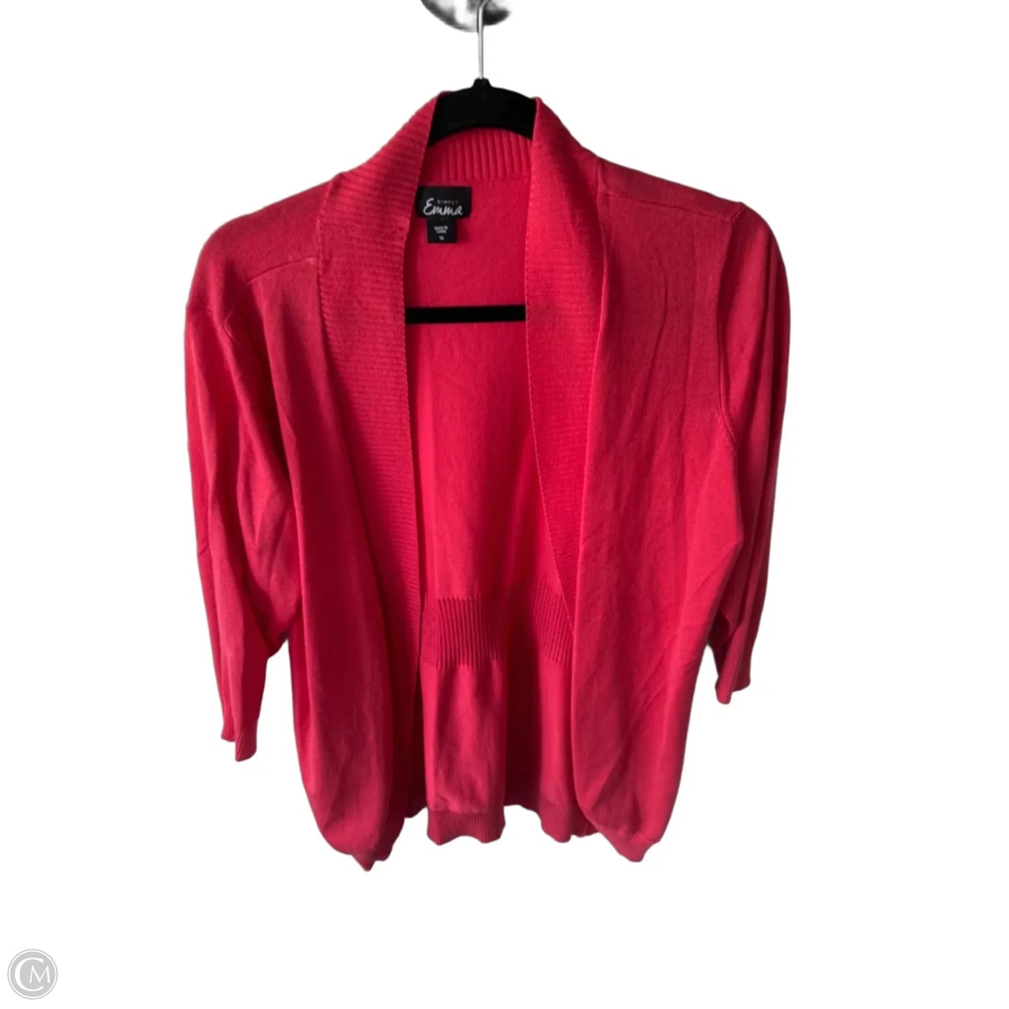 Sweater Cardigan By Simply Emma In Pink, Size: 1x