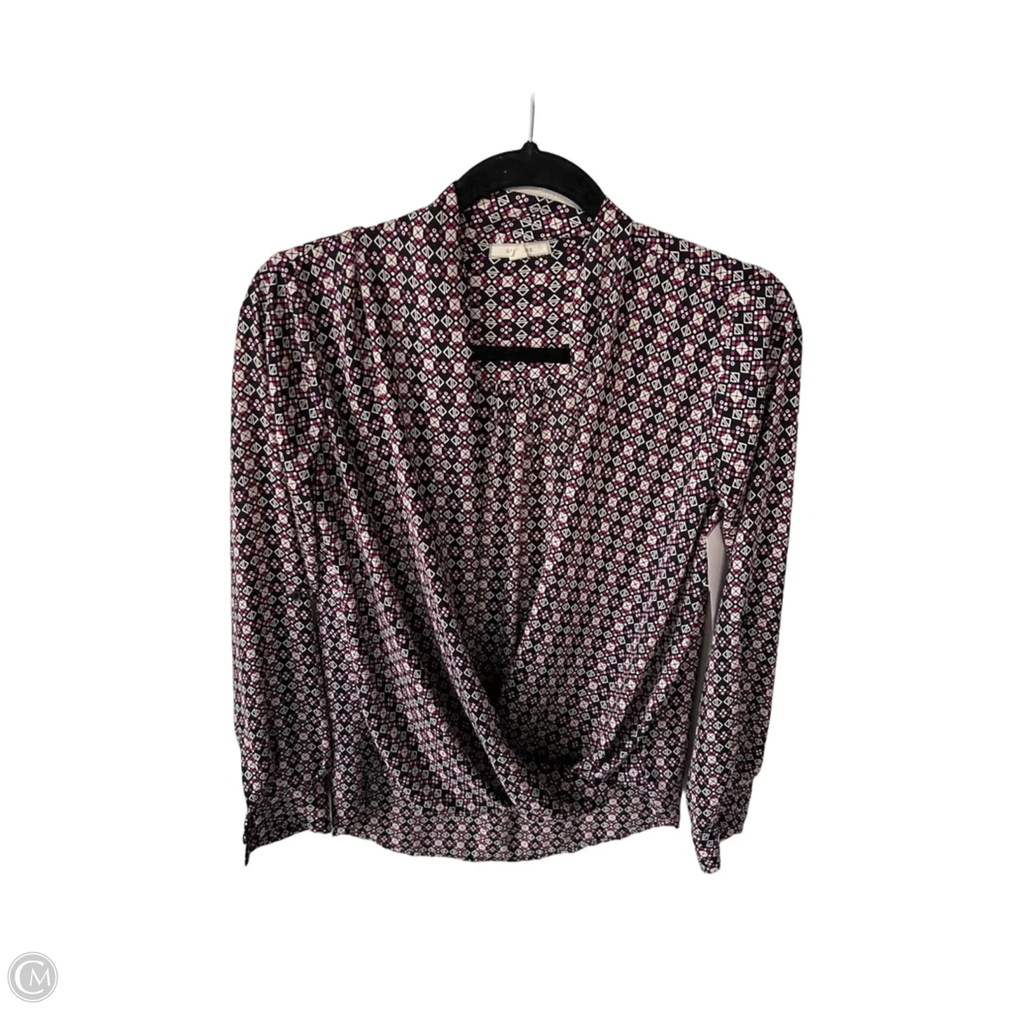 Top Long Sleeve By Pleione In Black & Pink, Size: Xs