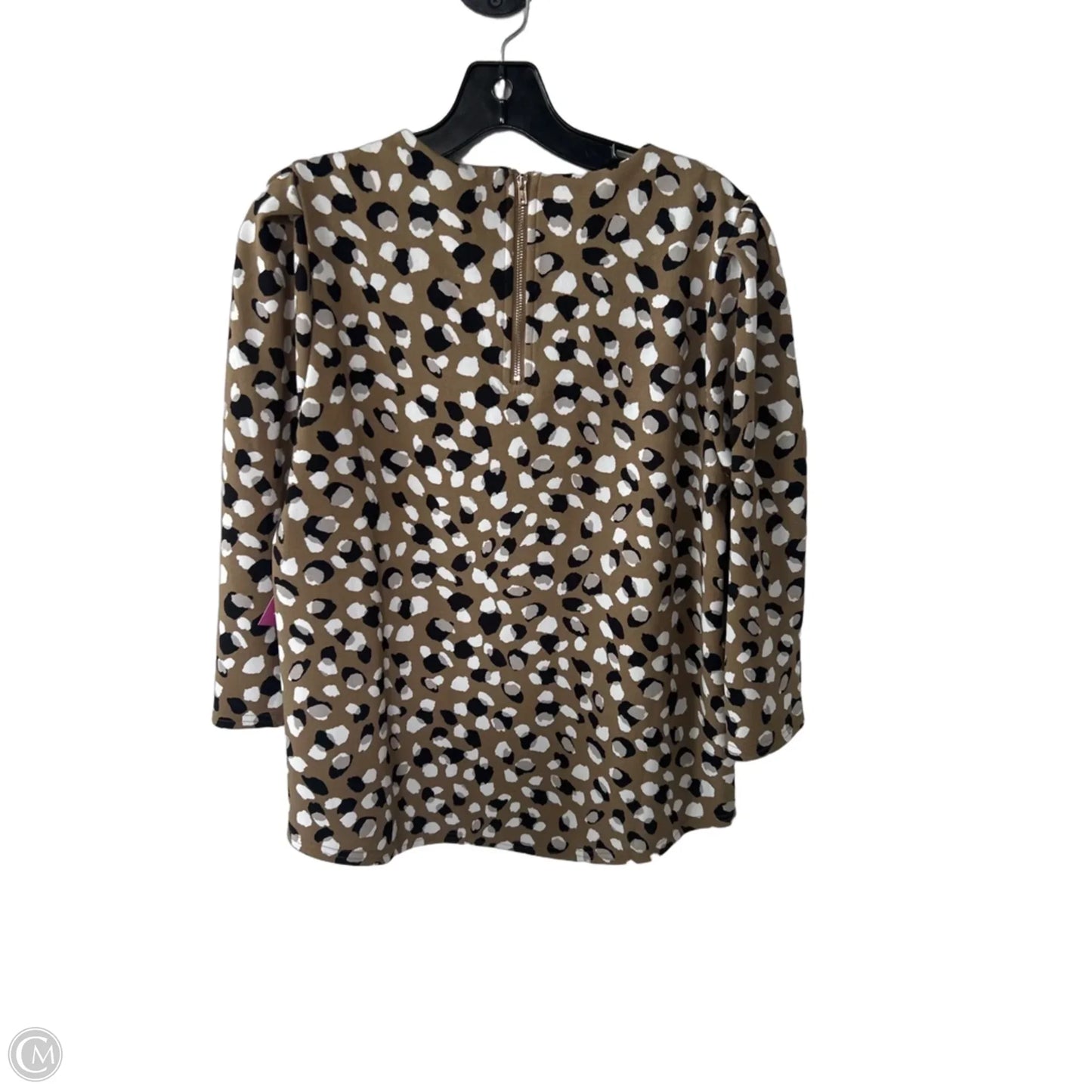 Top 3/4 Sleeve By Melloday In Black & Tan, Size: L