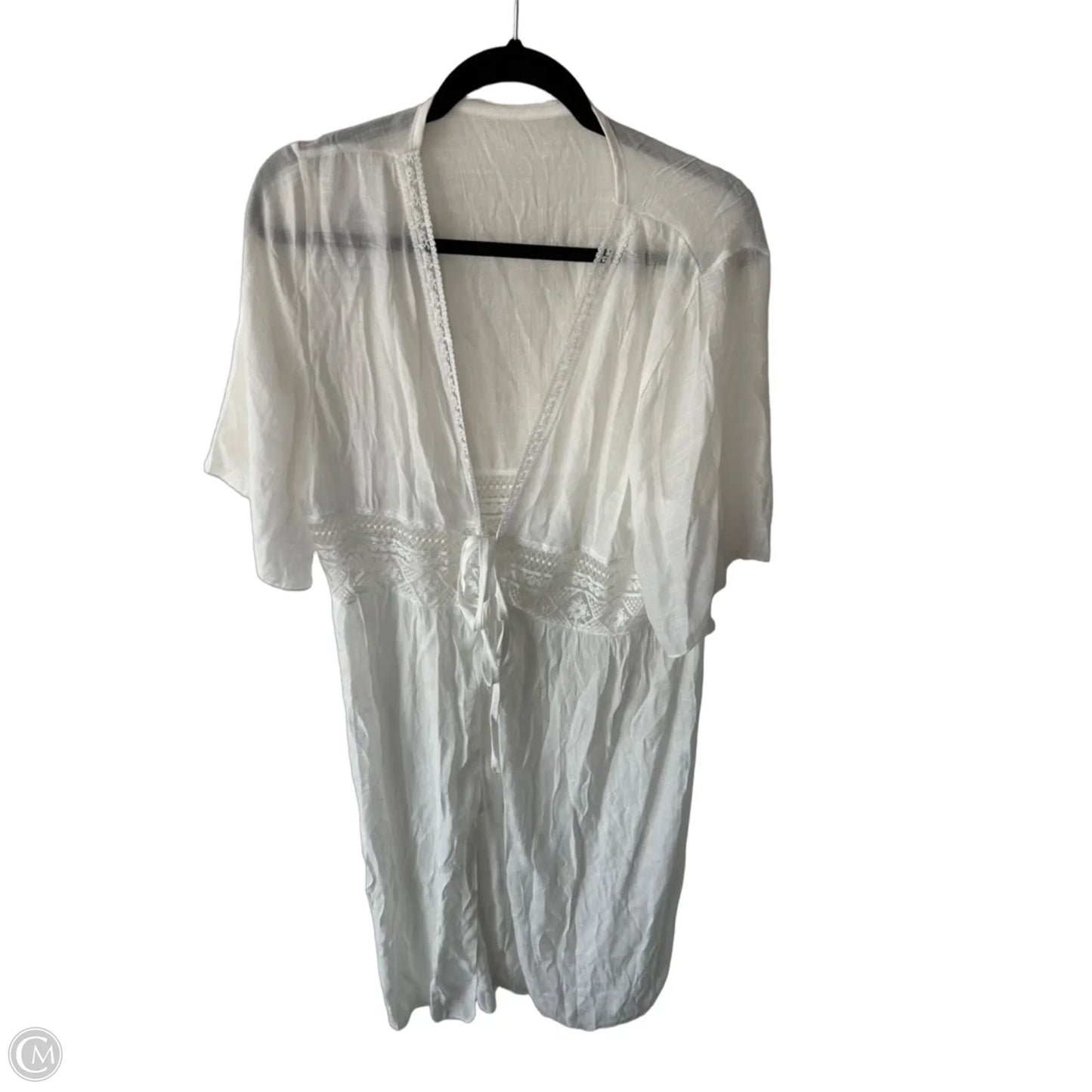 Kimono By Clothes Mentor In White, Size: Osfm