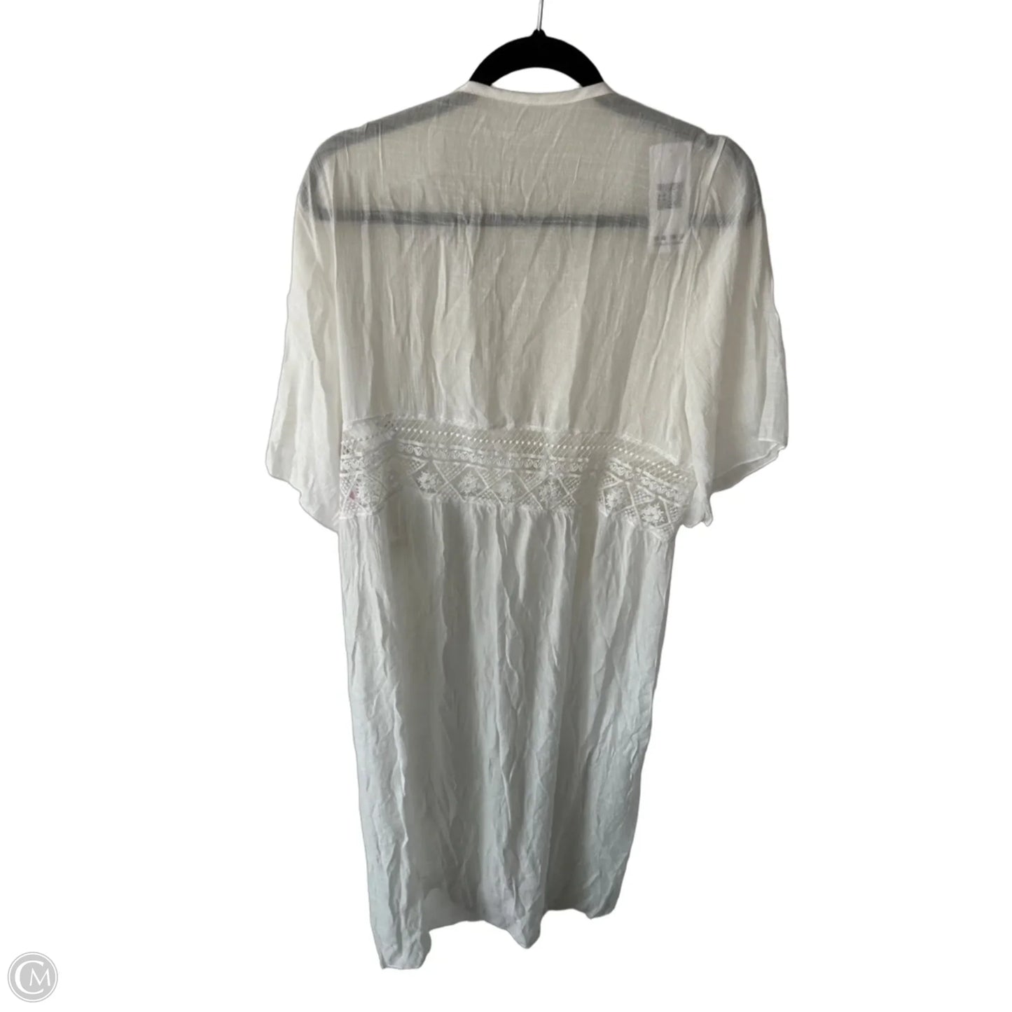 Kimono By Clothes Mentor In White, Size: Osfm