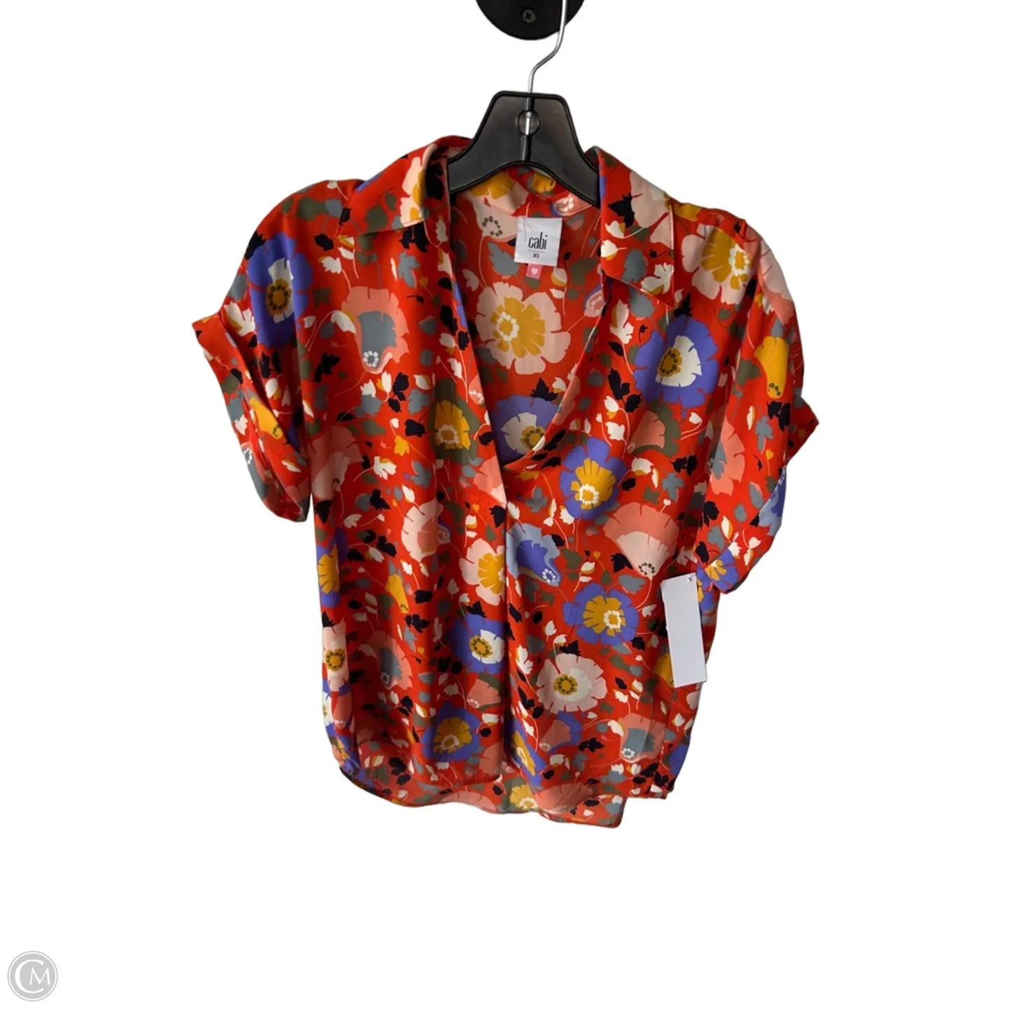 Top Short Sleeve By Cabi In Orange & Yellow, Size: Xs