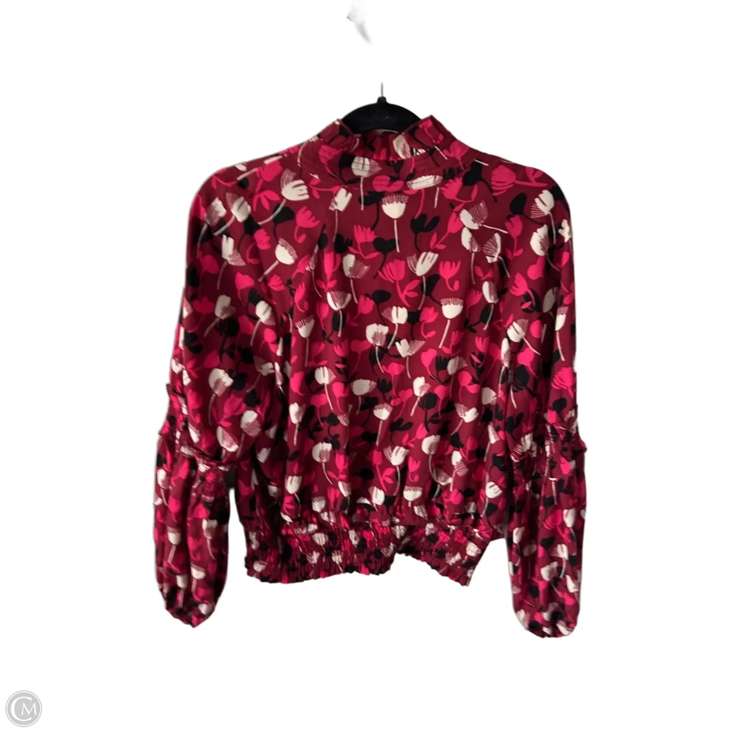 Blouse Long Sleeve By Cabi In Red & White, Size: M