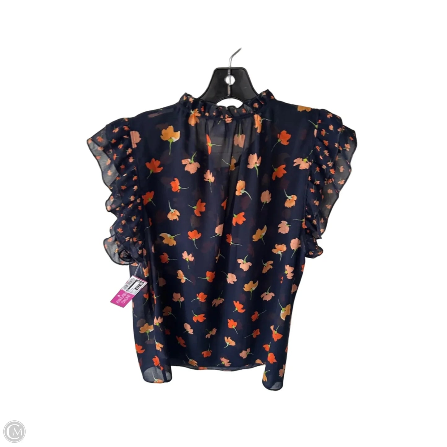 Top Short Sleeve By Cabi In Blue & Orange, Size: S