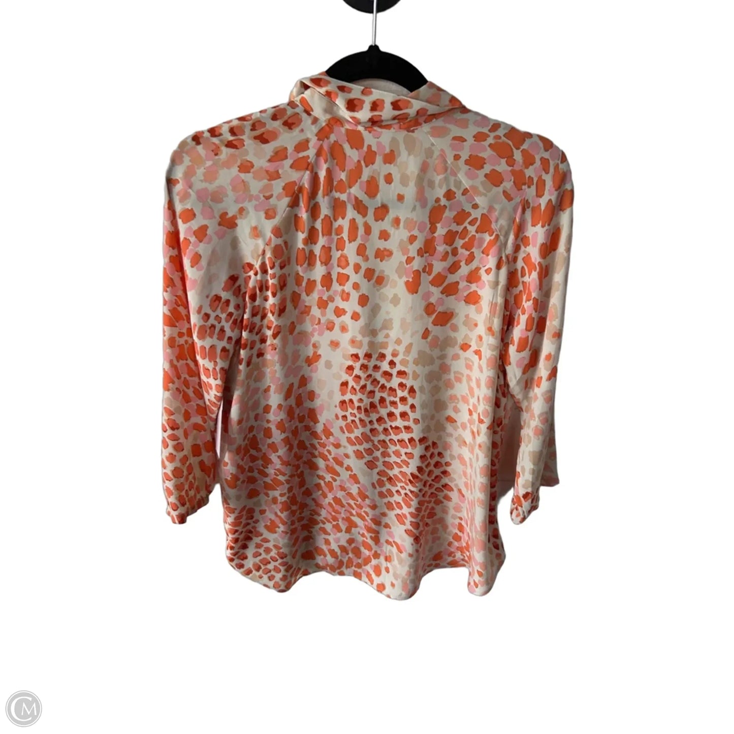 Top Long Sleeve By Cabi In Orange & Tan, Size: Xs