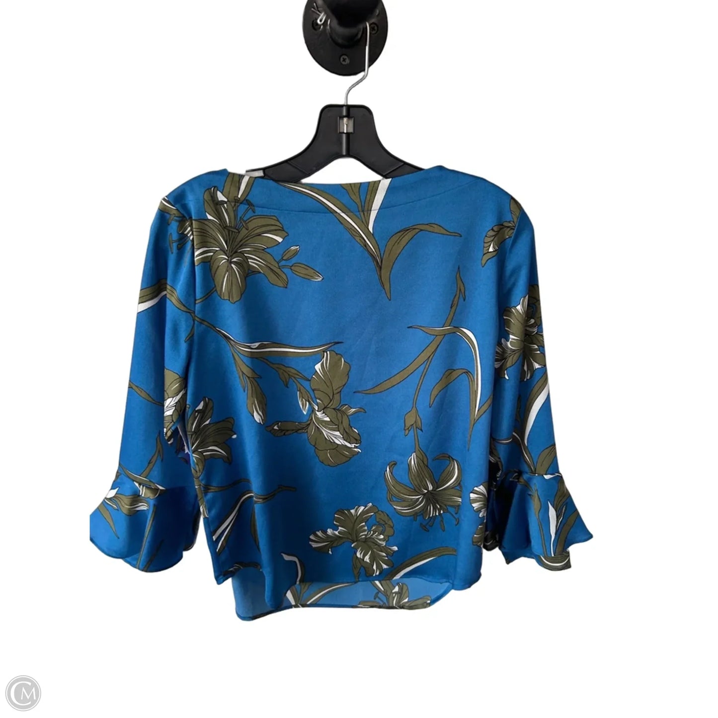 Blouse 3/4 Sleeve By Ann Taylor In Blue & Green, Size: S