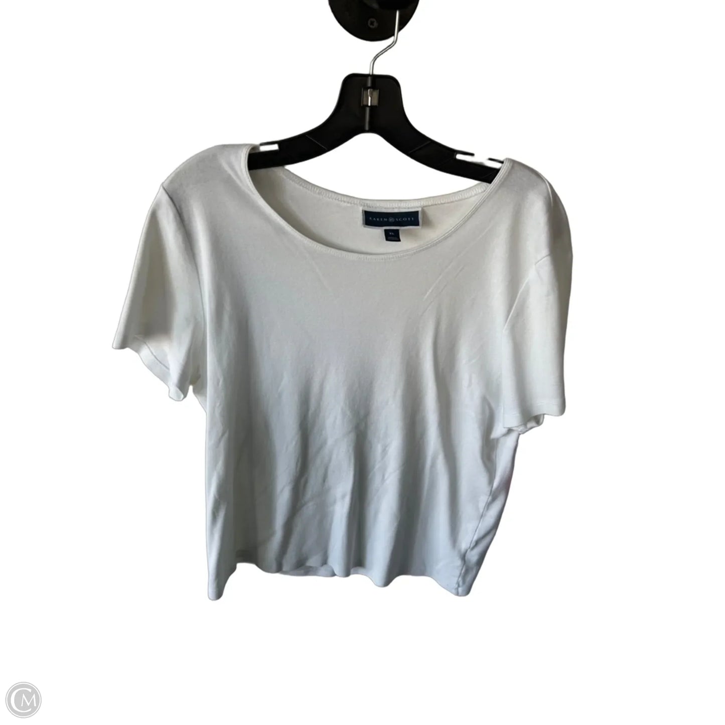 Top Short Sleeve Basic By Karen Scott In White, Size: Xl