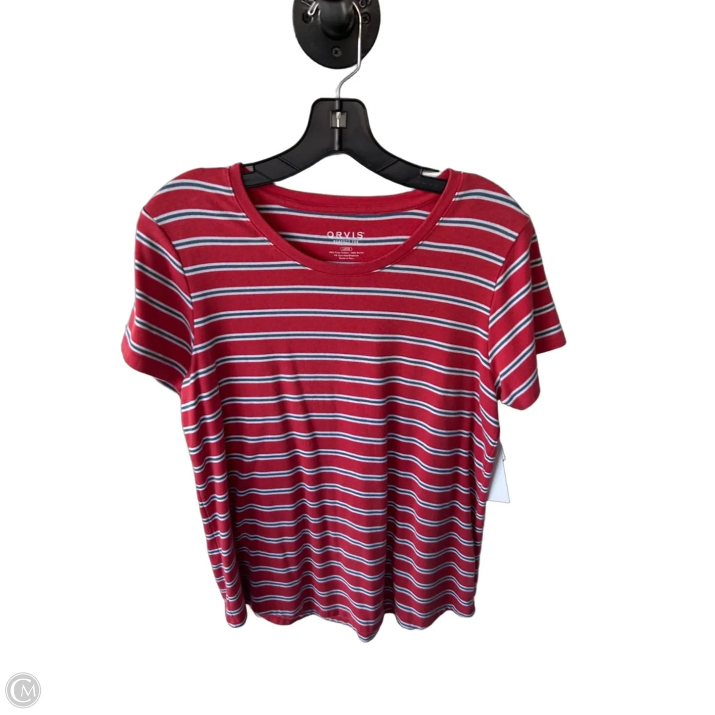 Top Short Sleeve Basic By Orvis In Blue & Red & White, Size: L