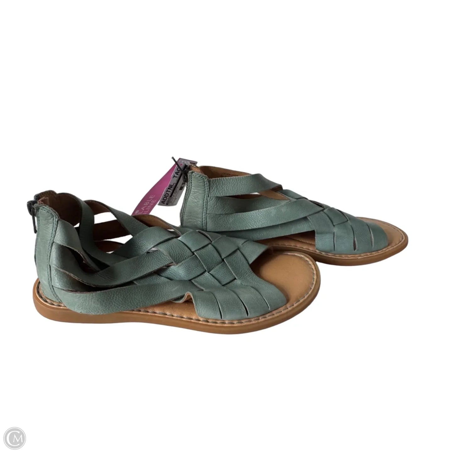 Sandals Flats By Born In Green & Tan, Size: 9