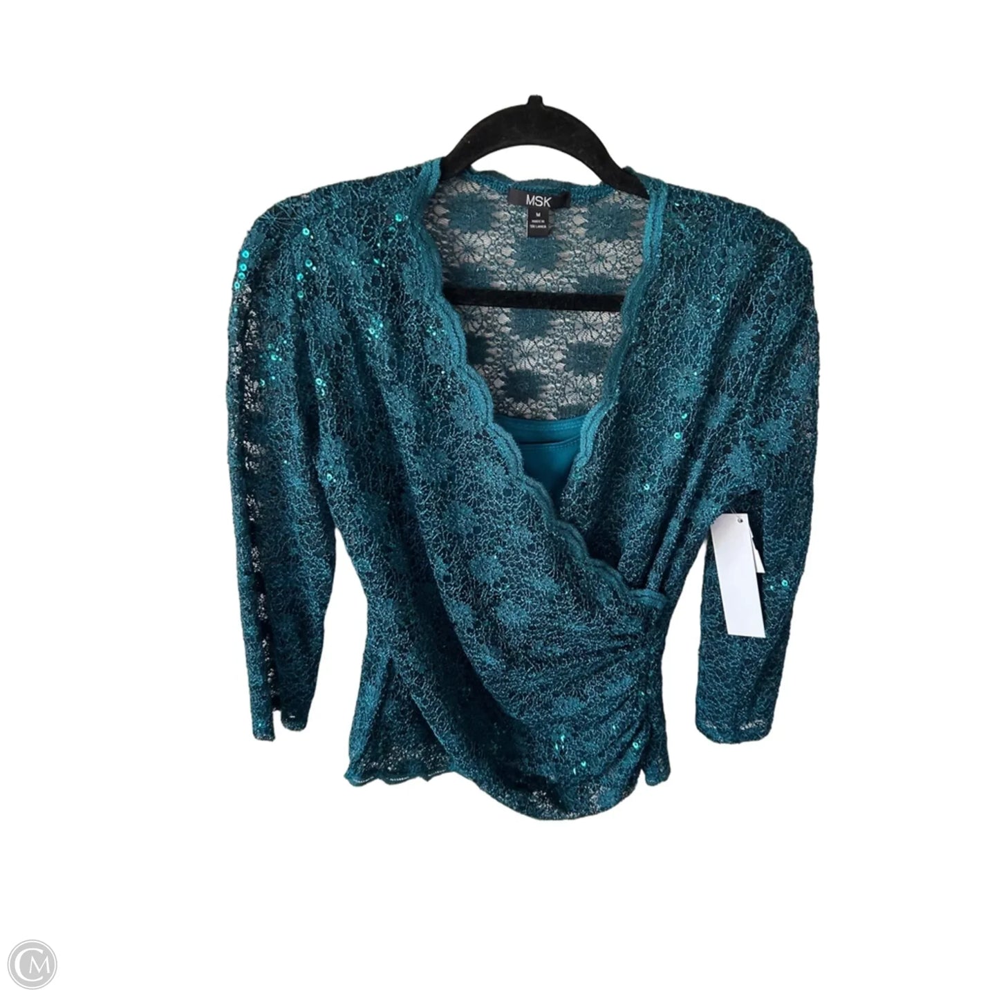Top 3/4 Sleeve By Msk In Blue, Size: M