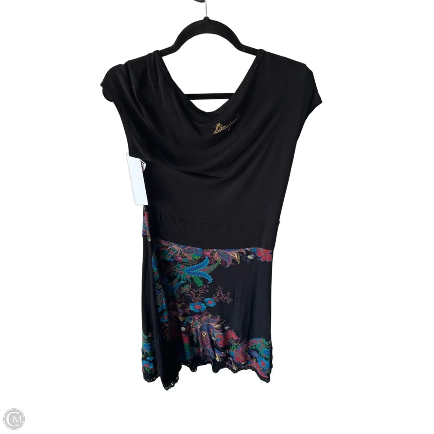 Dress Casual Midi By Desigual In Black & Blue, Size: S
