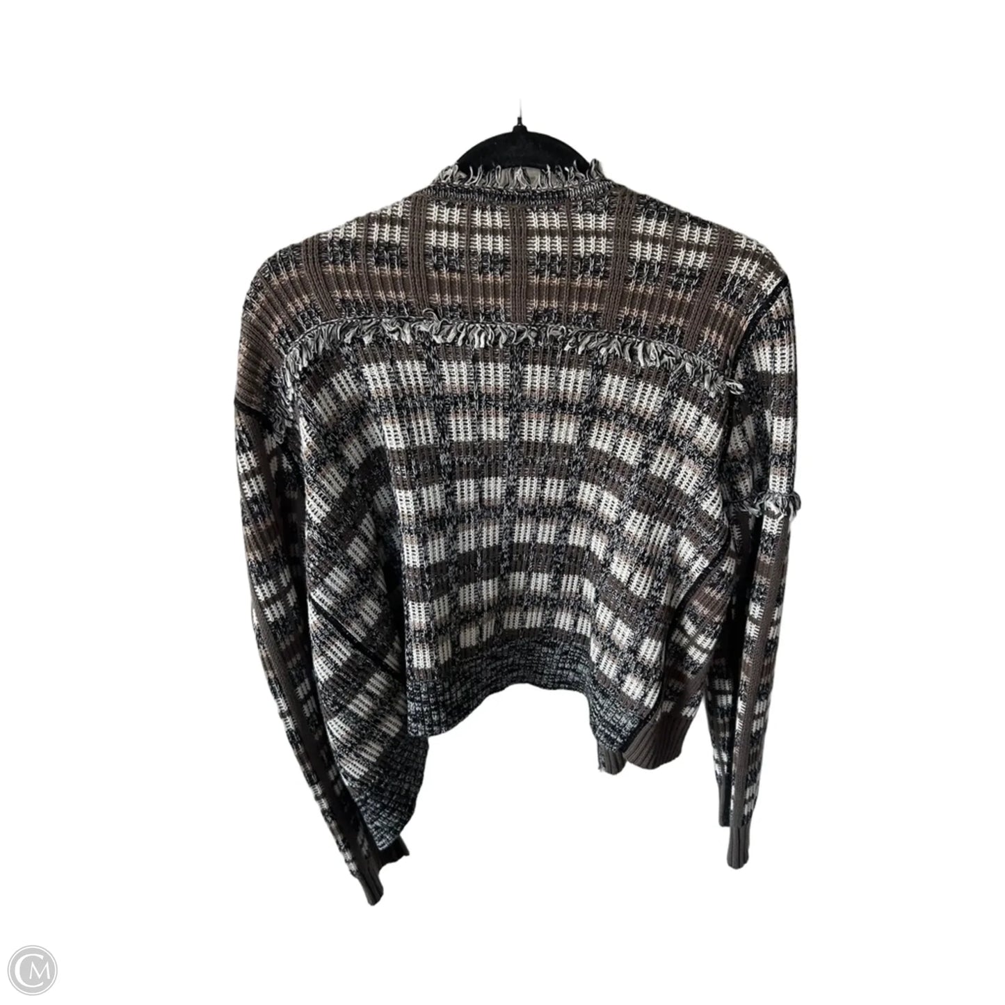 Sweater Cardigan By Cabi In Brown & Grey, Size: M