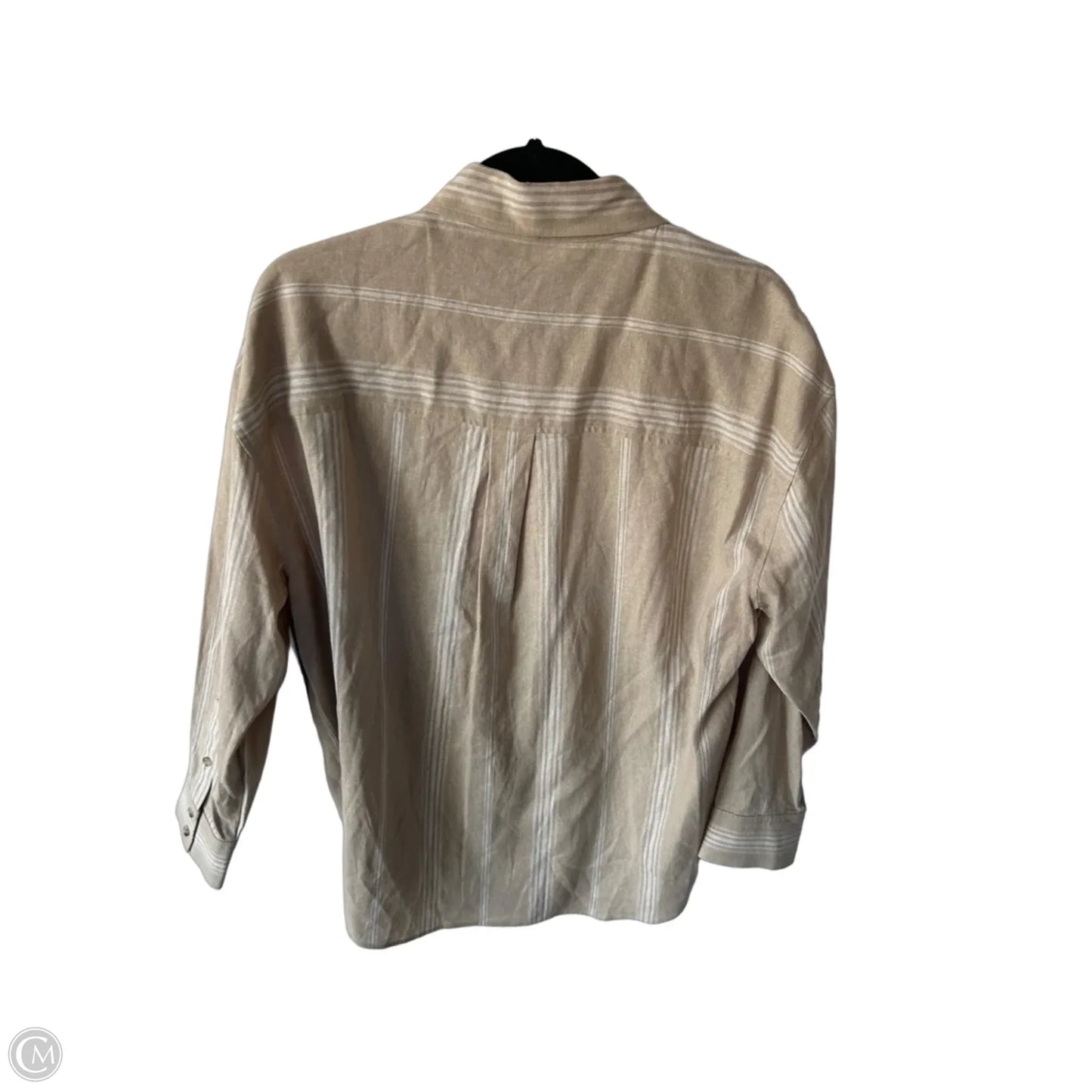 Tunic Long Sleeve By Kenneth Cole In Tan & White, Size: M