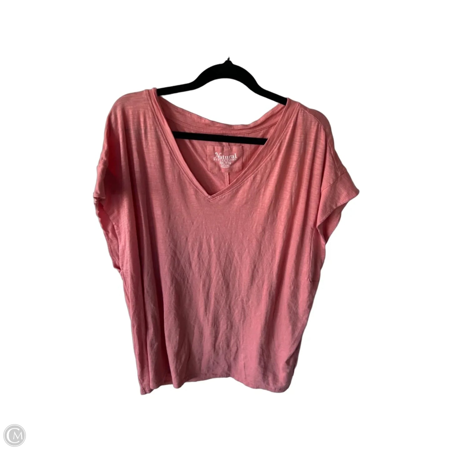 Top Short Sleeve By Natural Reflections In Pink, Size: Xxl