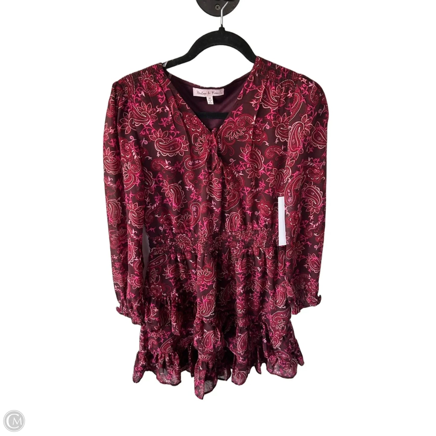 Dress Casual Midi By Harlow & Rose In Pink & Red, Size: M