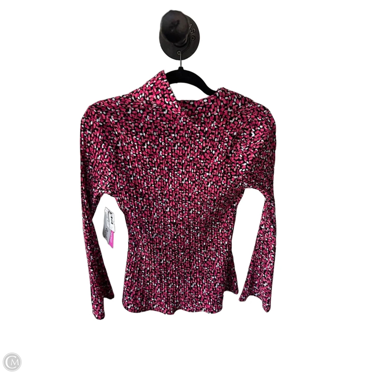 Blouse Long Sleeve By East 5th In Black & Pink, Size: Sp