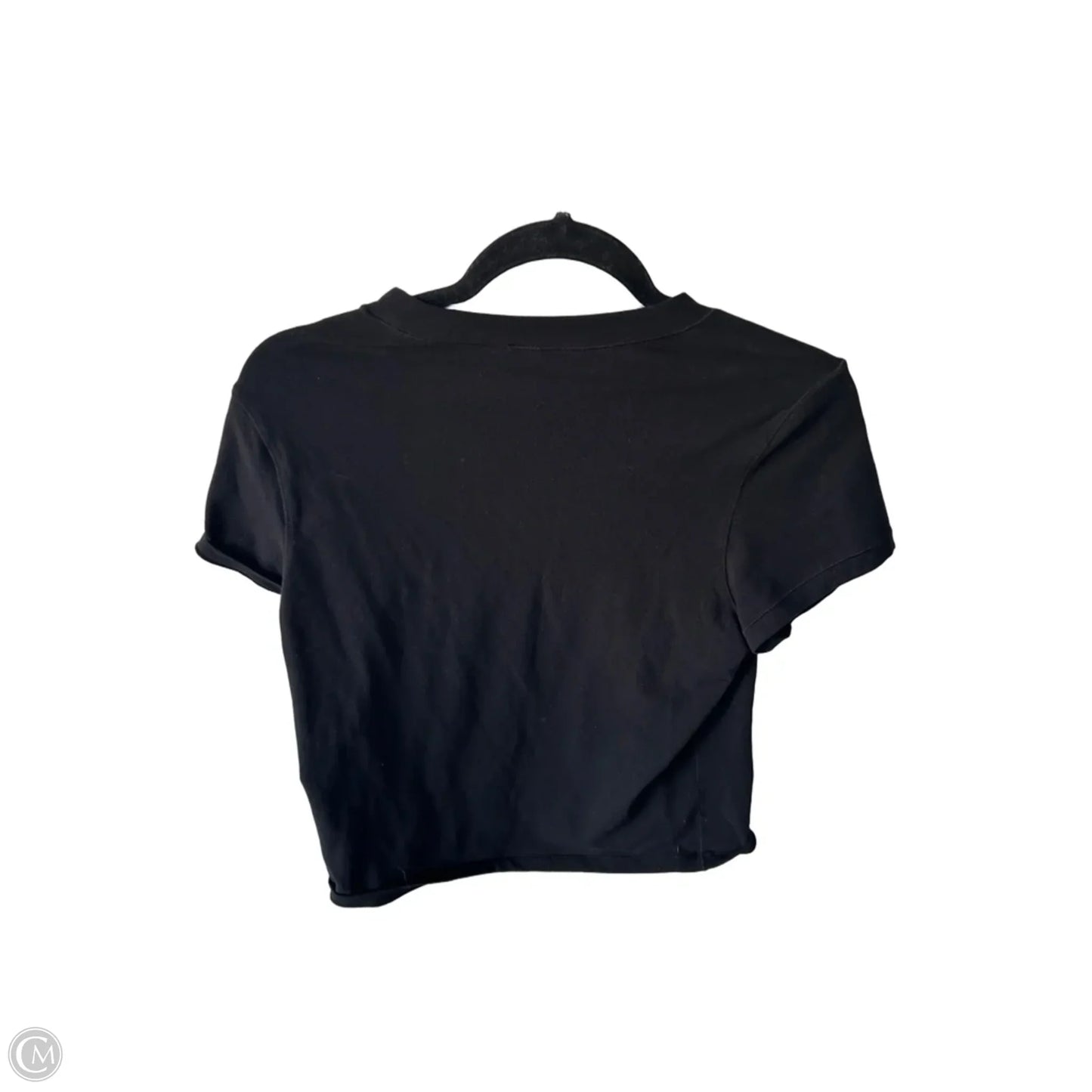 Athletic Top Short Sleeve By Yogalicious In Black, Size: L