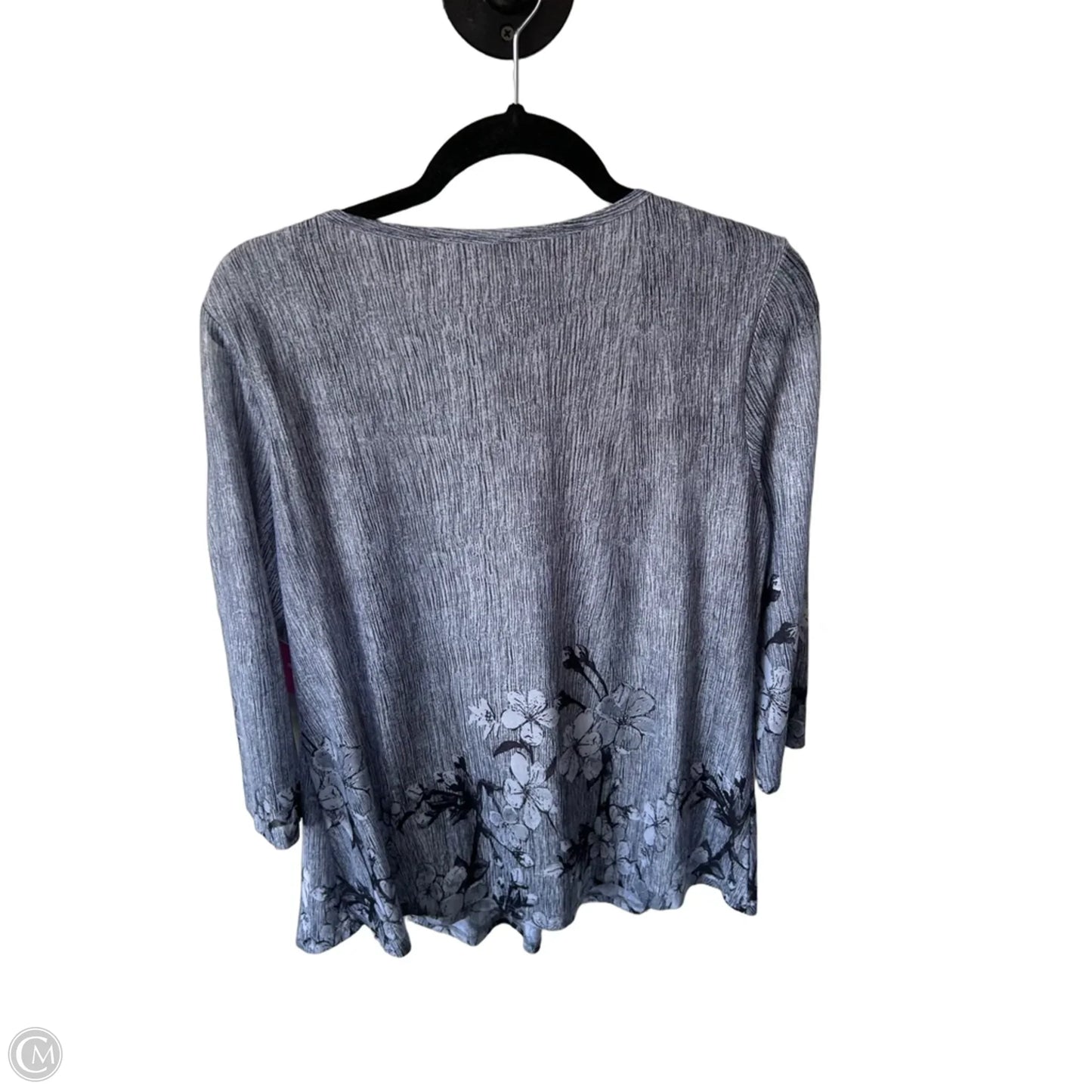 Top Long Sleeve By Timeson In Grey, Size: L