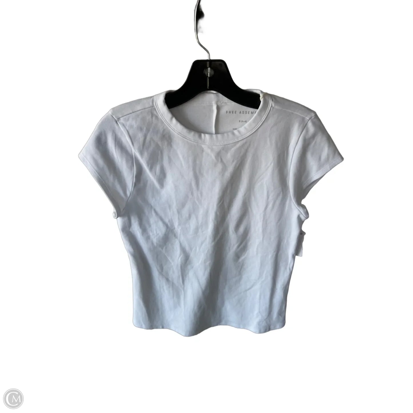Top Short Sleeve Basic By Free Assembly In White, Size: S