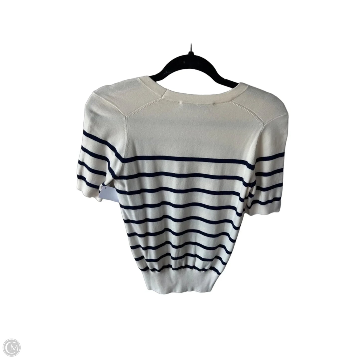 Sweater Short Sleeve By Zara In Blue & Cream, Size: S