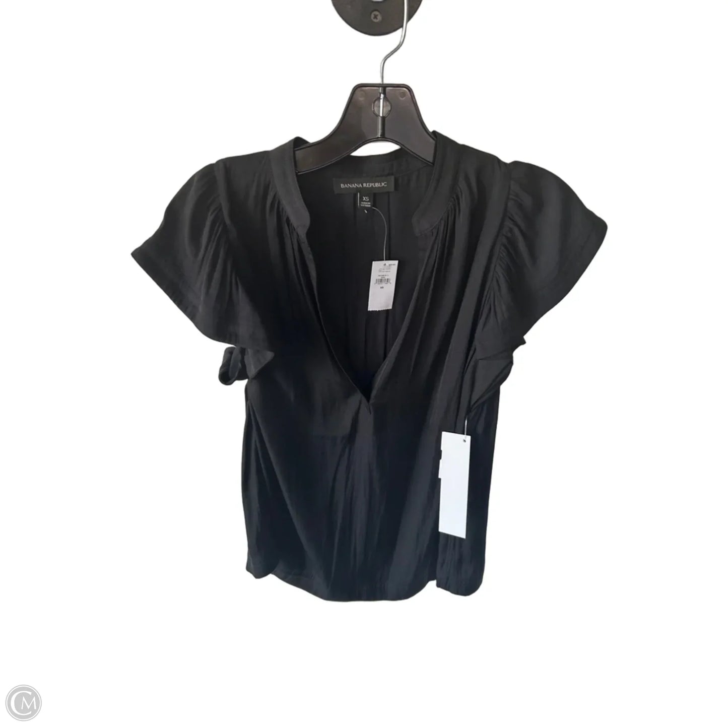 Top Short Sleeve By Banana Republic In Black, Size: Xs