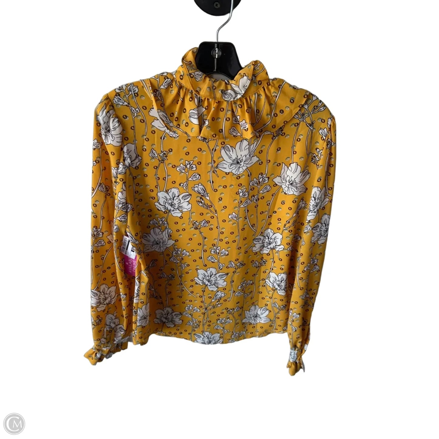 Top Long Sleeve By Halogen In Yellow, Size: S
