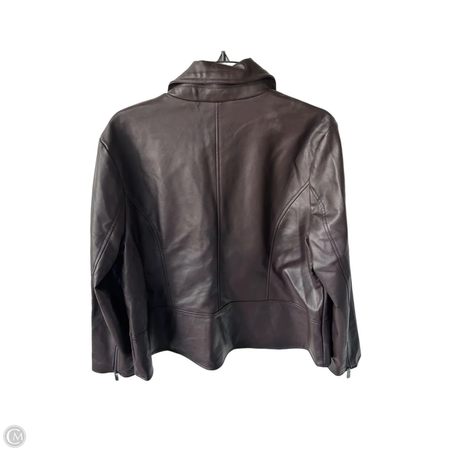 Jacket Moto By Clothes Mentor In Brown, Size: Xl