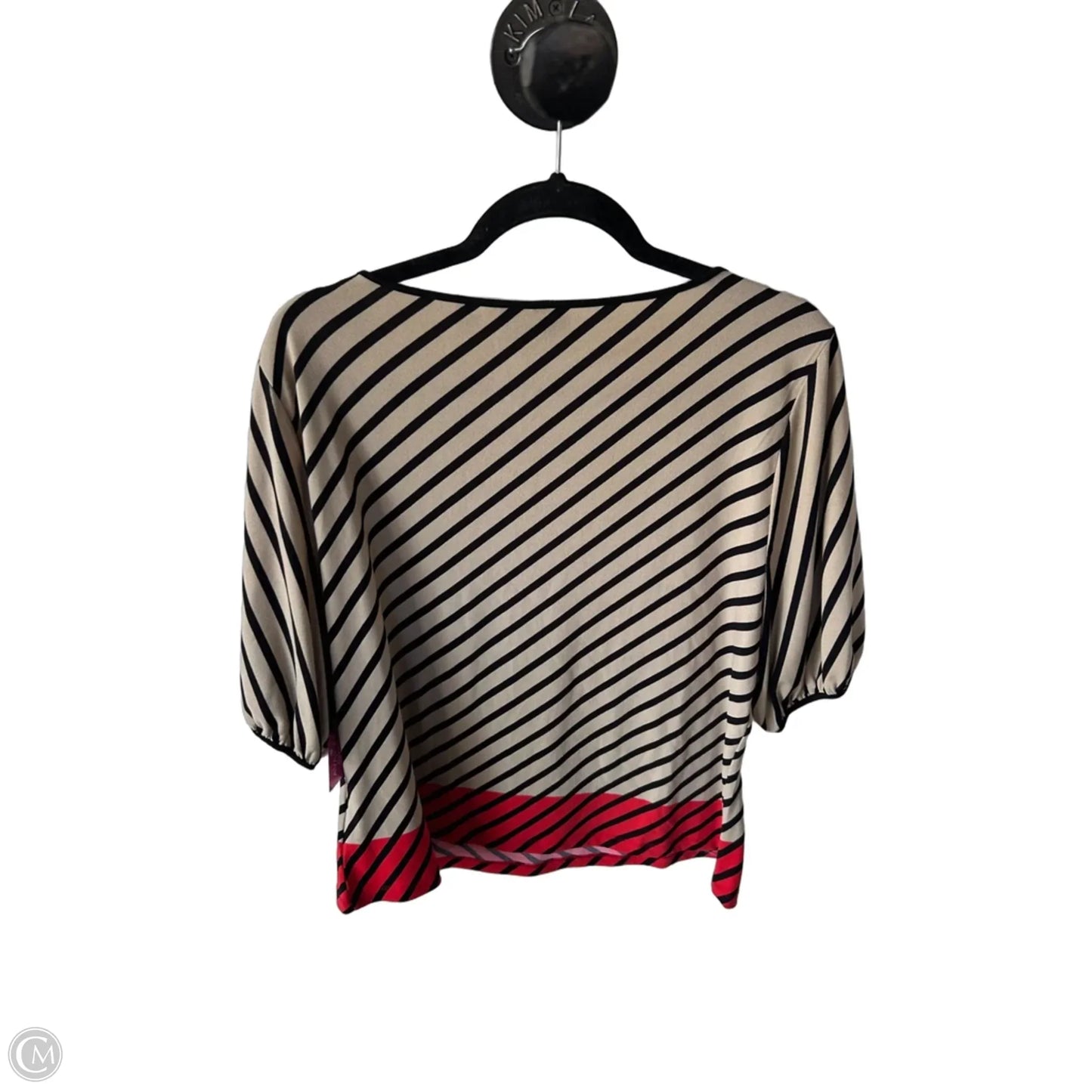 Top Short Sleeve By New York And Co In Black & Tan, Size: Xl