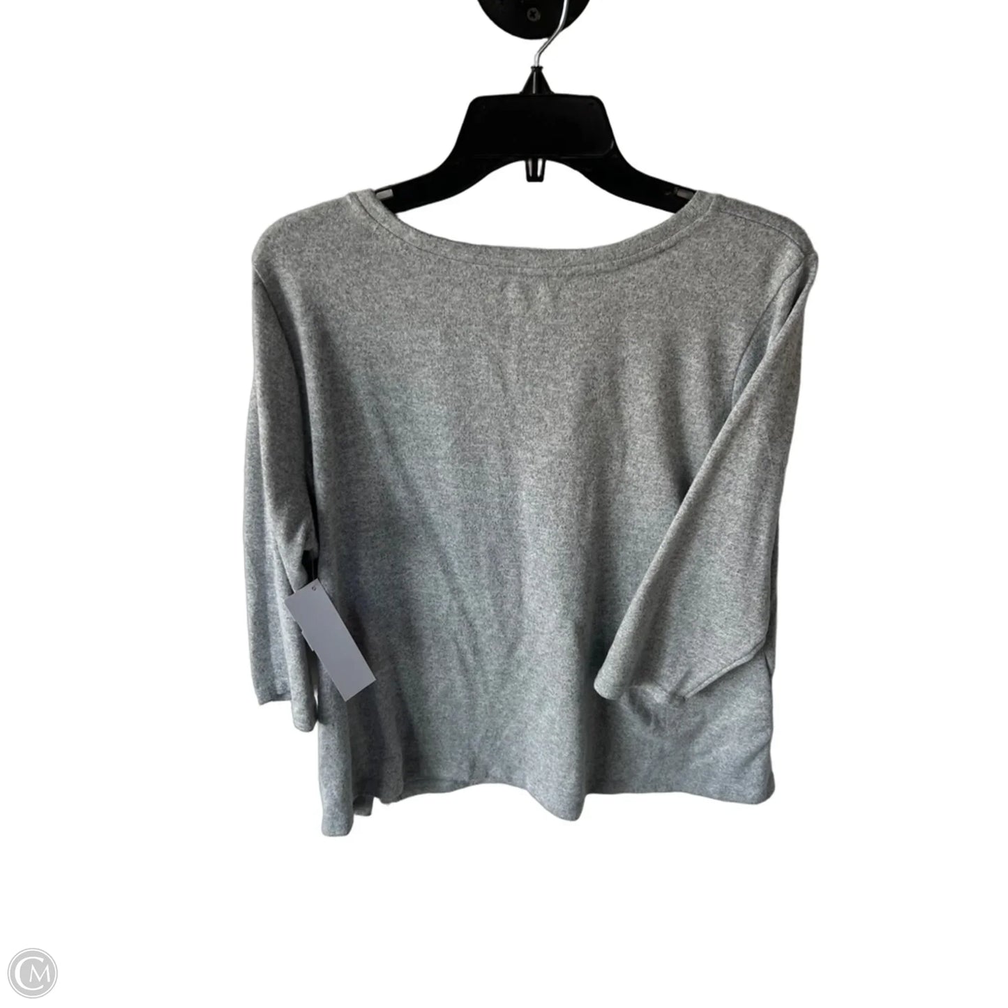 Top 3/4 Sleeve Basic By Croft And Barrow In Grey, Size: Xl