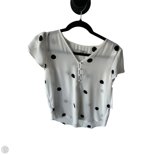 Top Short Sleeve By Loft In Black & White, Size: Xsp
