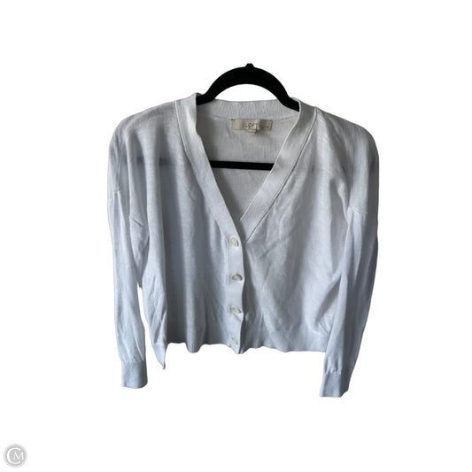 Sweater Cardigan By Loft In White, Size: Mp
