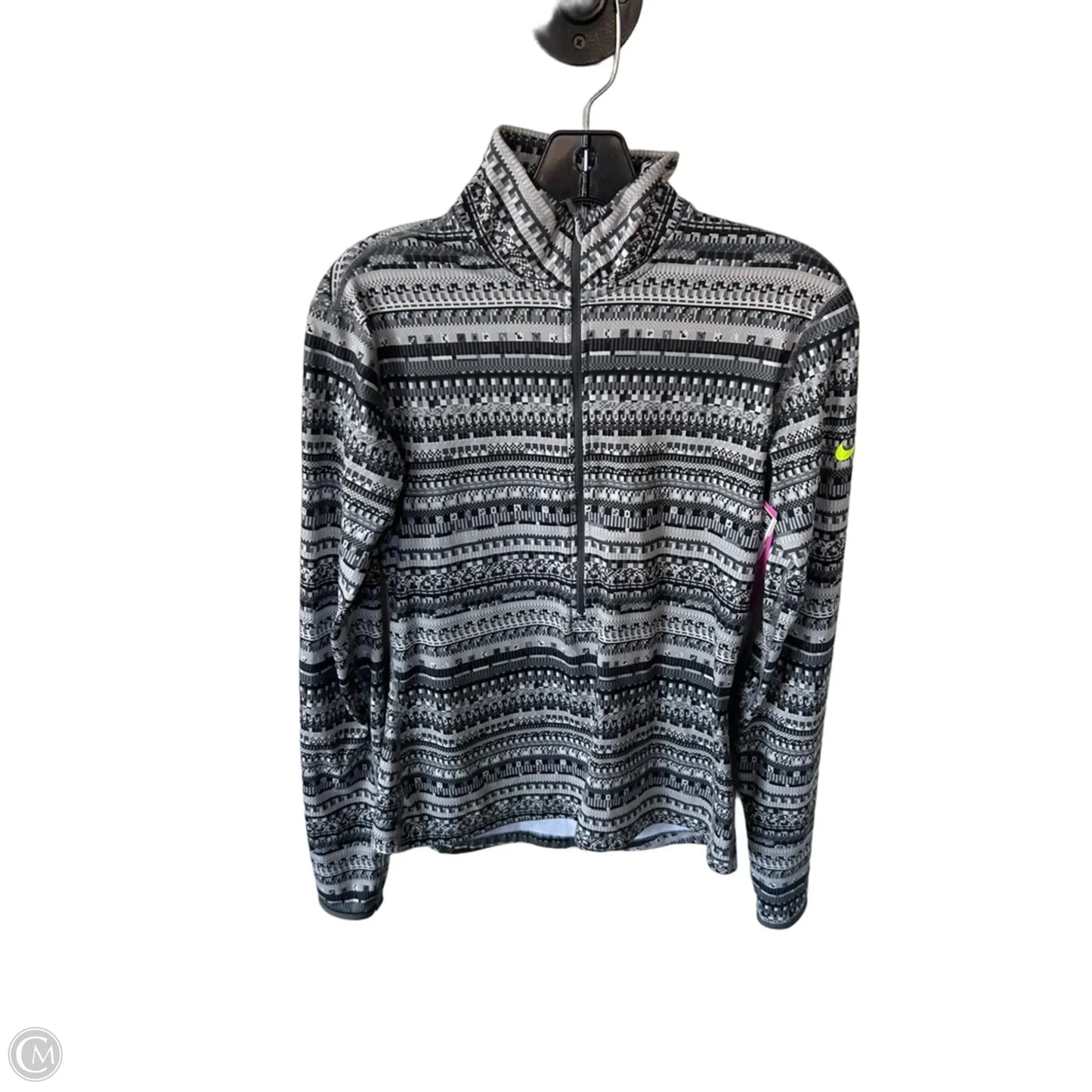 Athletic Sweatshirt Collar By Nike In Grey, Size: M