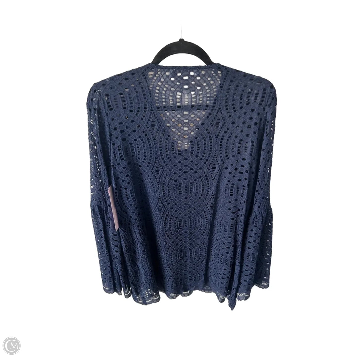 Top Long Sleeve By Michael By Michael Kors In Blue & Gold, Size: M