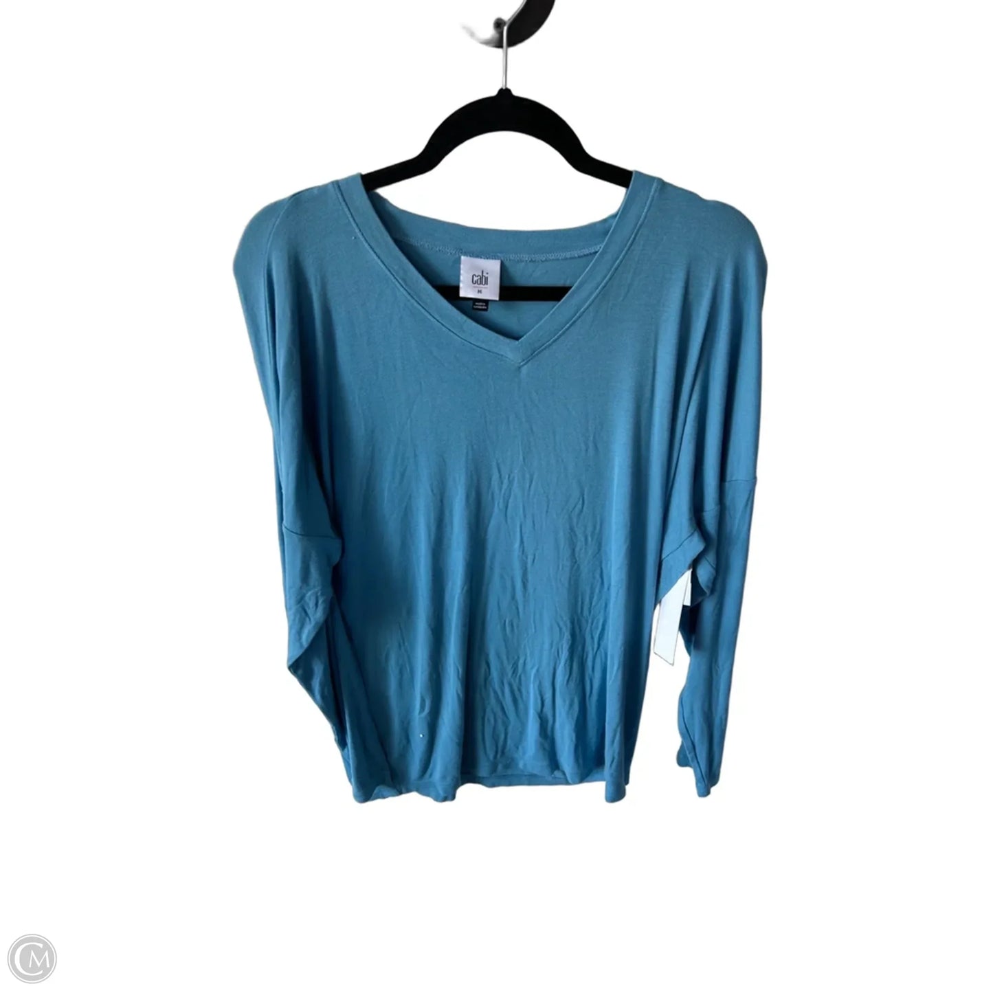 Top Long Sleeve Basic By Cabi In Blue, Size: M