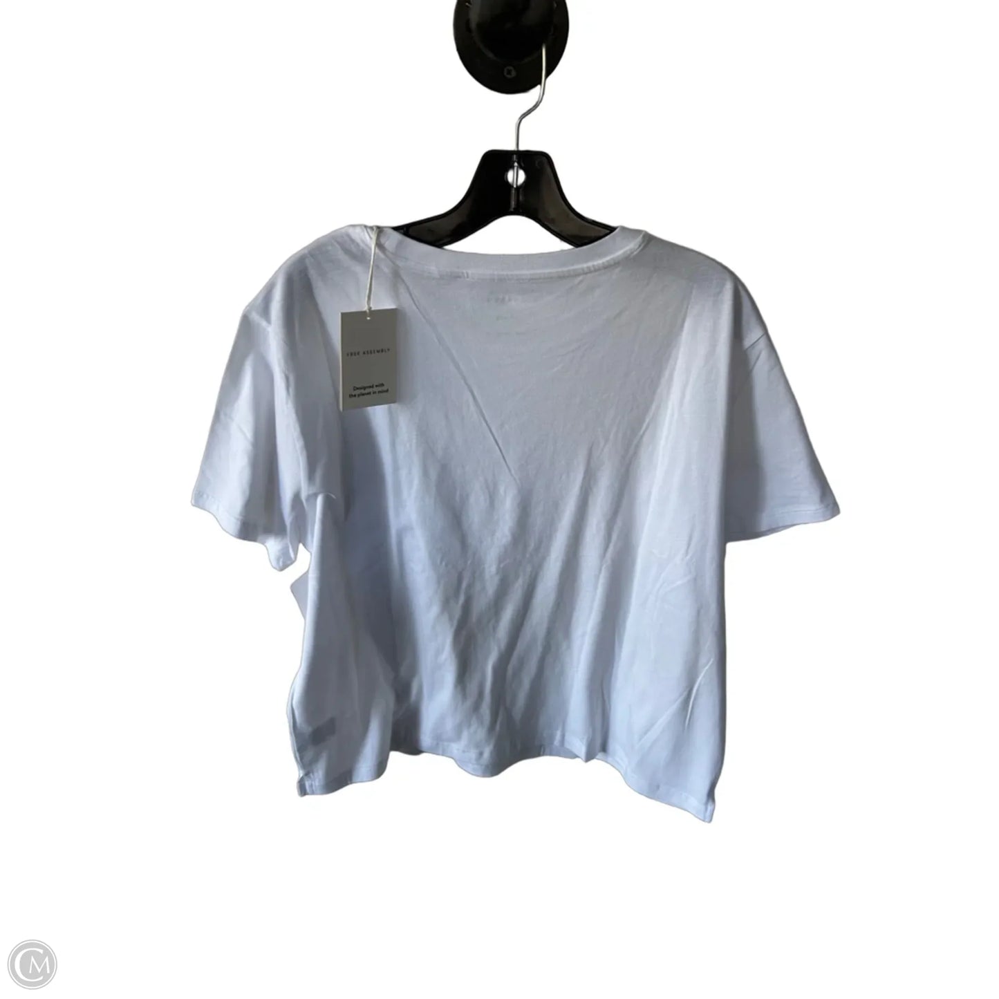 Top Short Sleeve Basic By Free Assembly In White, Size: Xl