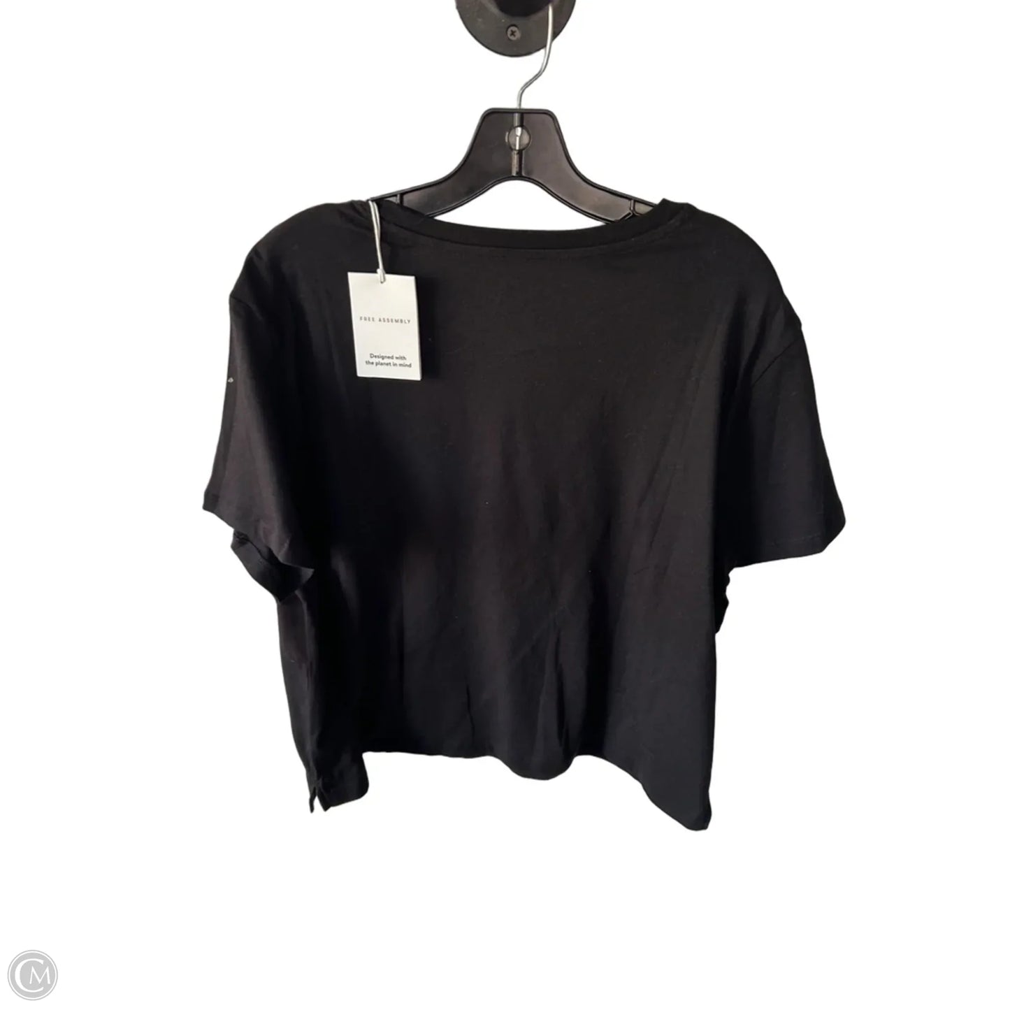 Top Short Sleeve Basic By Free Assembly In Black, Size: Xl