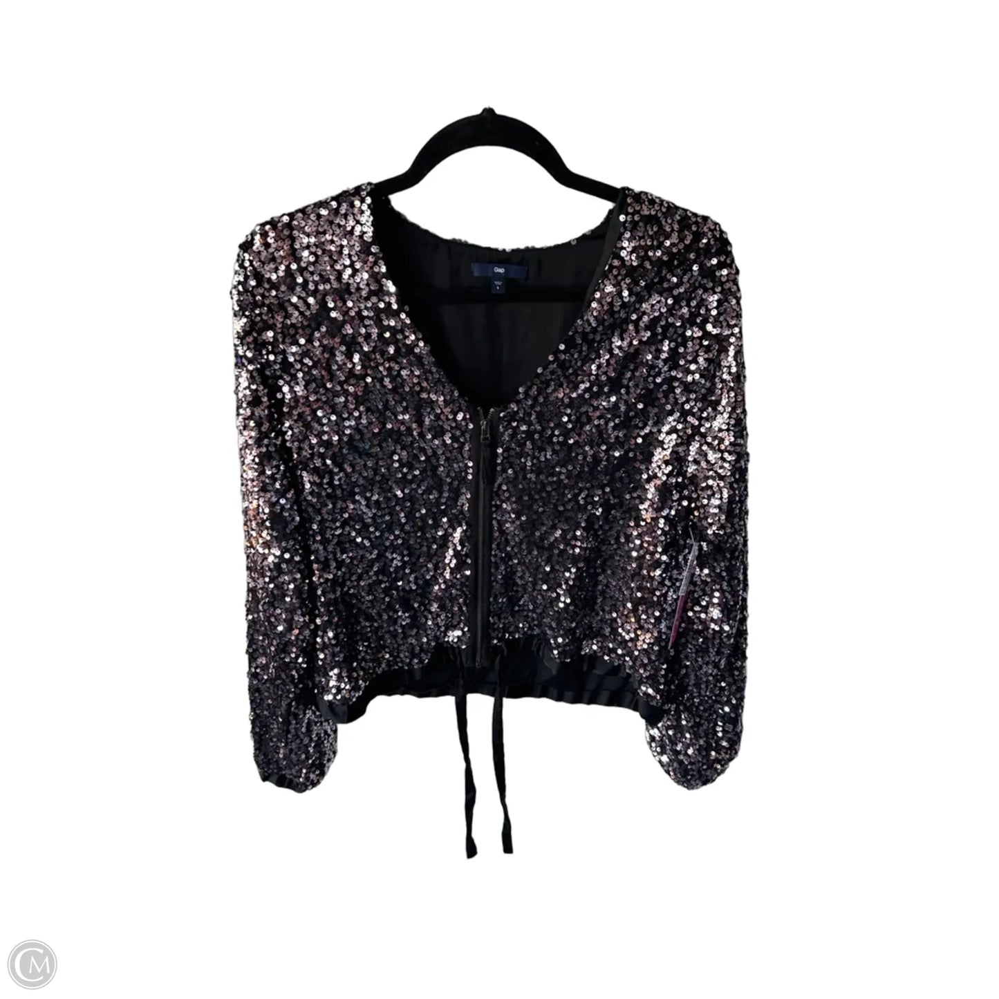 Jacket Moto By Gap In Black & Purple, Size: L