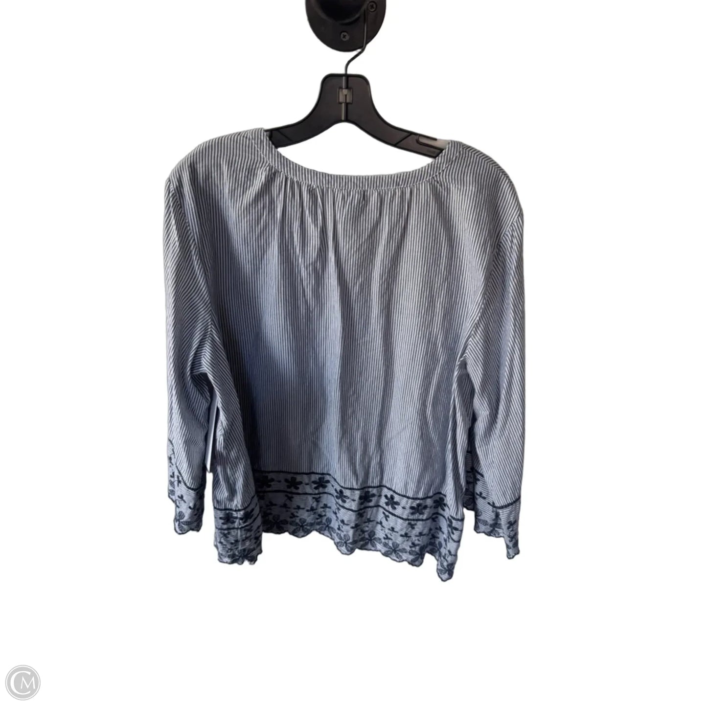 Top 3/4 Sleeve By Old Navy In Blue & White, Size: Xl