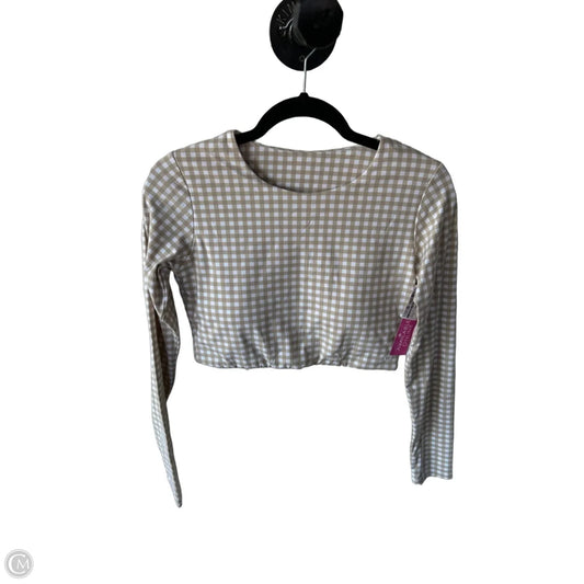 Athletic Top Long Sleeve Crewneck By Clothes Mentor In Tan & White, Size: Xl