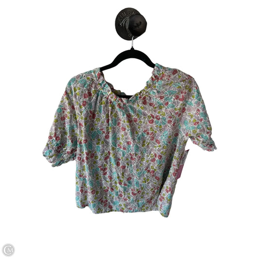 Top Short Sleeve By Jennifer & Grace In Purple & White, Size: L