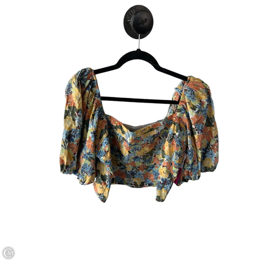 Top Short Sleeve By Abercrombie And Fitch In Blue & Orange, Size: Xl