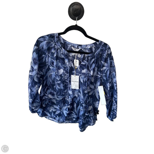 Top 3/4 Sleeve By Tommy Bahama In Blue & White, Size: M