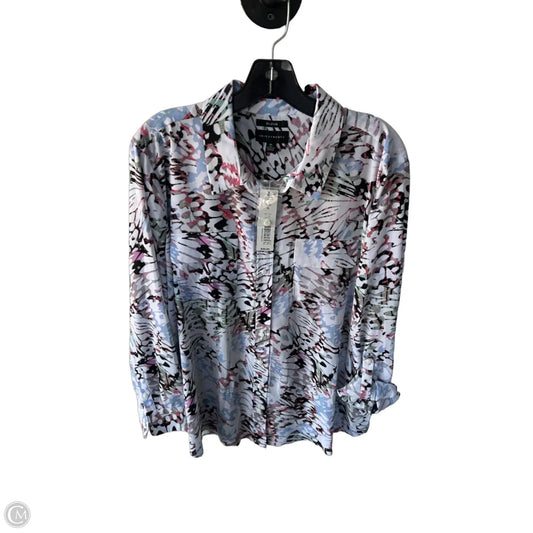 Top Long Sleeve By Investments In Blue & White, Size: Xl