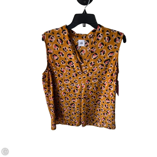 Top Short Sleeve By Cabi In Black & Yellow, Size: L