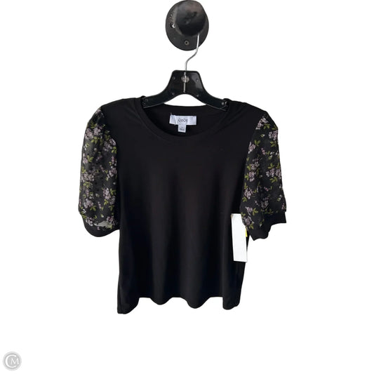 Top Short Sleeve By Cece In Black & Green, Size: Xs